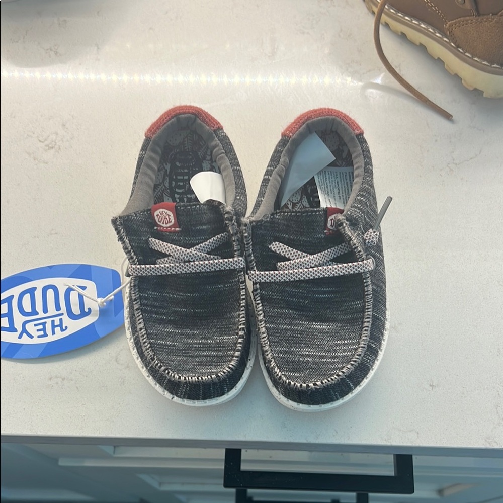 Hey Dude Black and Red Moccasin Shoes